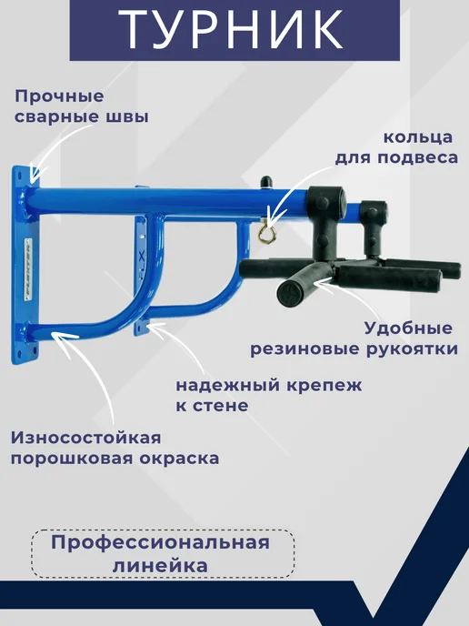 Турник настенный-наддверный, усиленный 3 хвата, черный, фото 2