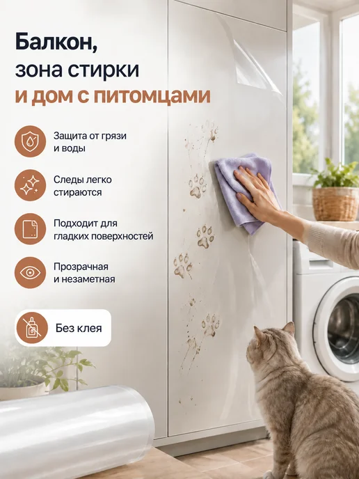 Прилипало Защитная плёнка для кухни без клея 60×1500 см, 9 м², 60x1500 см, 9 м, фото 3
