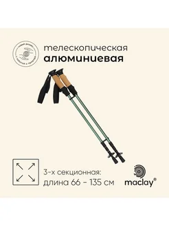 Палки треккинговые maclay Alu 100, телескопические, 2 шт