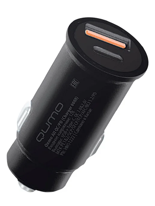 Qumo Зарядка в машину USB + Type C QC, PD, вариант, фото 3