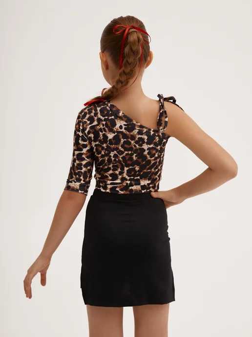 Sveta Dance Fashion Топ танцевальный на одно плечо, коричневый, фото 8
