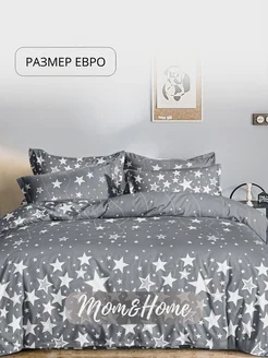 Постельное белье евро Mom&Home 264236672 купить за 1 443 ₽ в интернет-магазине Wildberries