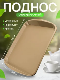 Поднос прямоугольный 435х305 мм шоколадный мокко Plast Team 264319282 купить за 299 ₽ в интернет-магазине Wildberries