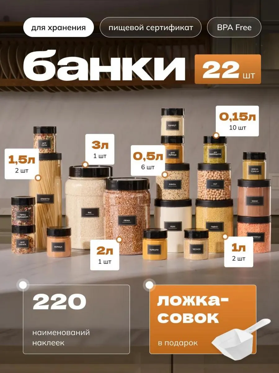 Банки для сыпучих продуктов круп специй