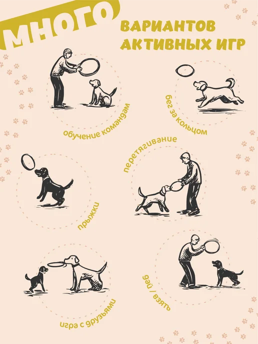 LapkiStyle Кольцо пуллер для собак средних пород, желтый, фото 4
