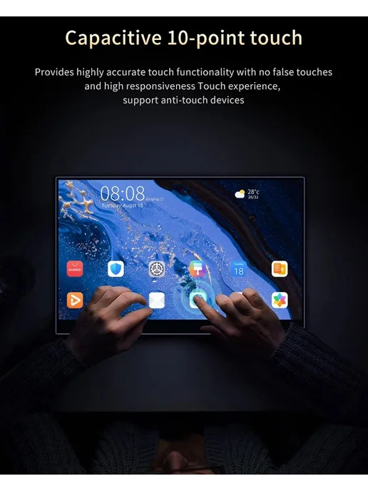 VCHANCE 13,3" Монитор портативный SU13TO 4K 60Hz, черный, черный, фото 2