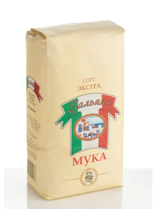 ГАЛЬЯНИ Мука пшеничная хлебопекарная сорт Экстра 2 кг, 2 кг, фото 2