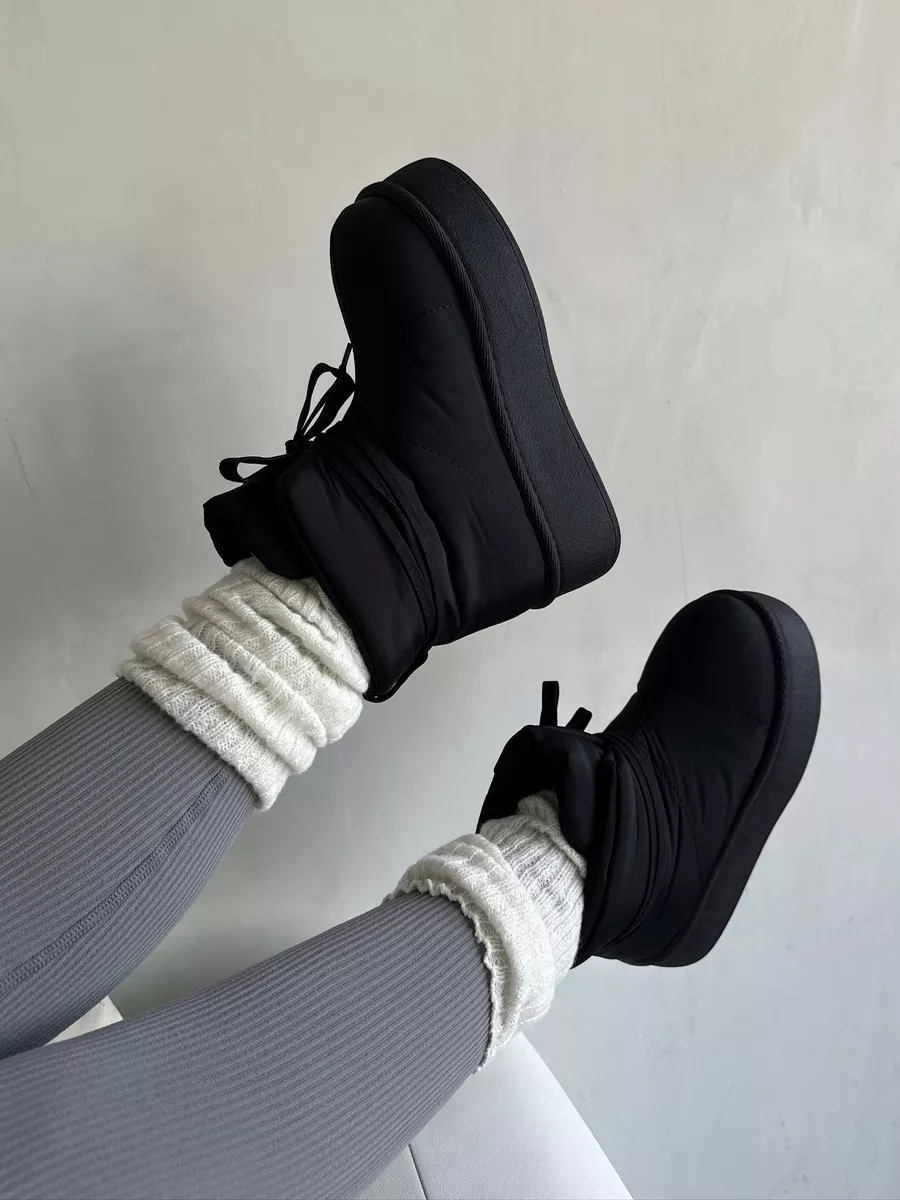 Зимние дутики с натуральной шерстью