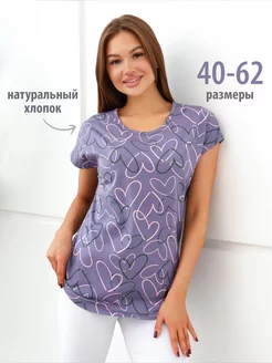 Футболка домашняя хлопок с принтом Спаленка 264714319 купить за 703 ₽ в интернет-магазине Wildberries