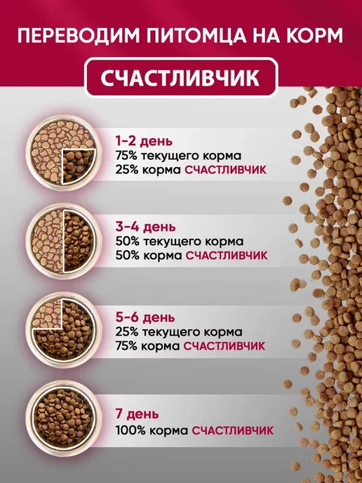 Сухой корм Счастливчик Ассорти для собак, мелкие, мясо, 2 кг, фото 2