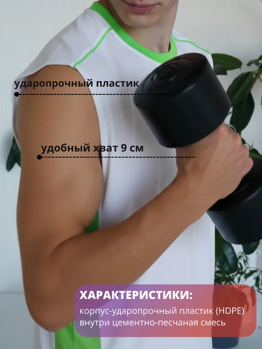 Гантели 1,5 кг 2 шт, общий вес набора 3 кг, 3 кг, 2 шт, фото 2