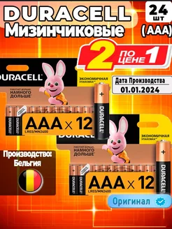 Батарейки мизинчиковые ААА набор 24 шт щелочные Duracell 264796755 купить за 380 ₽ в интернет-магазине Wildberries