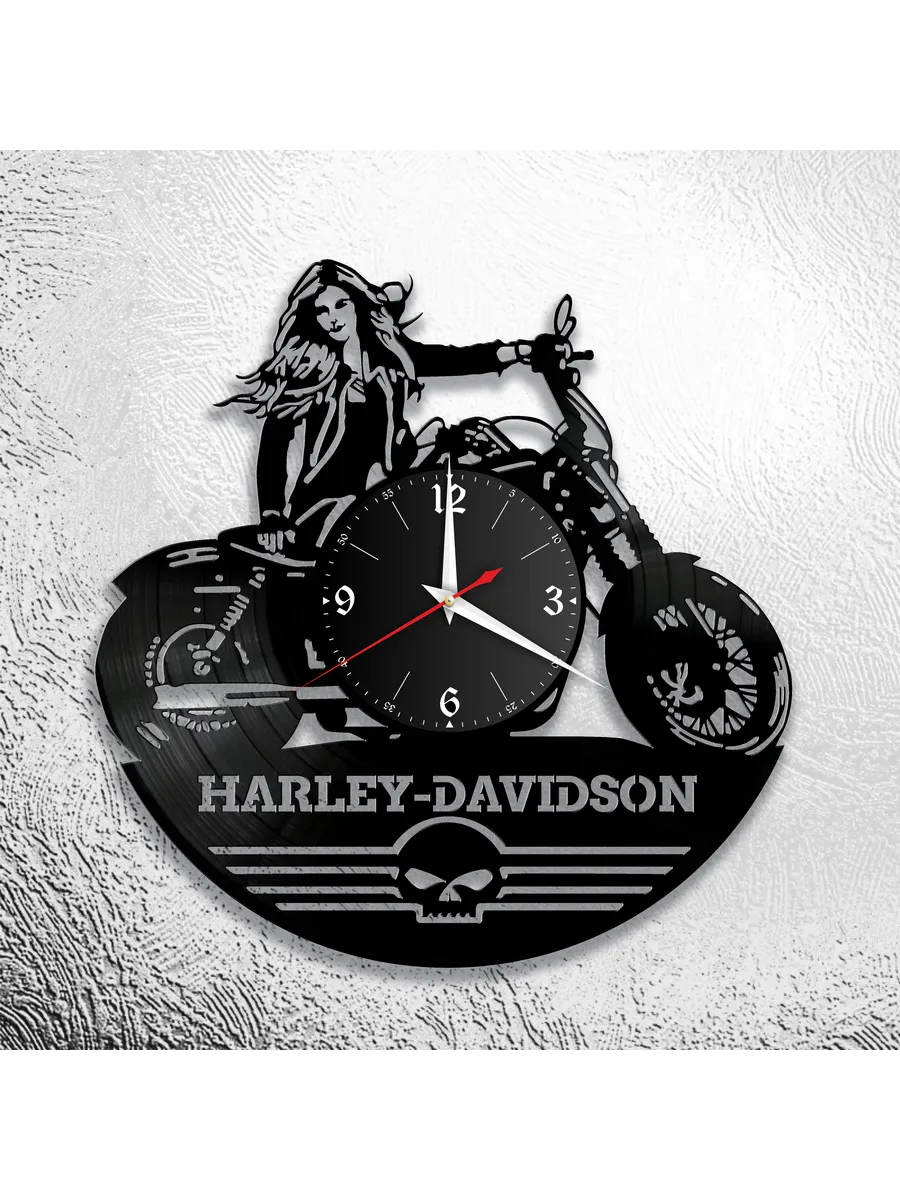 Настенные часы с мотоциклом Harley-Davidson