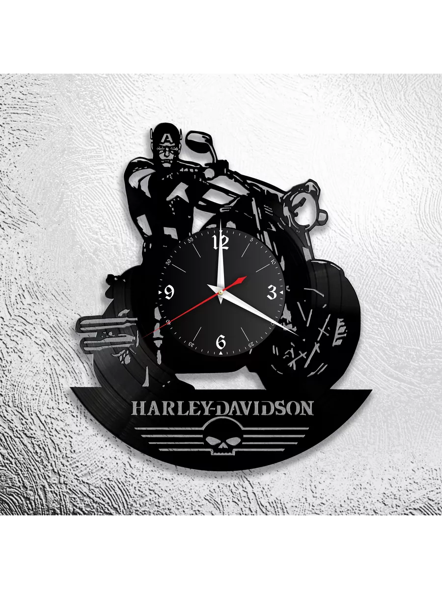 Настенные часы с мотоциклом Harley-Davidson