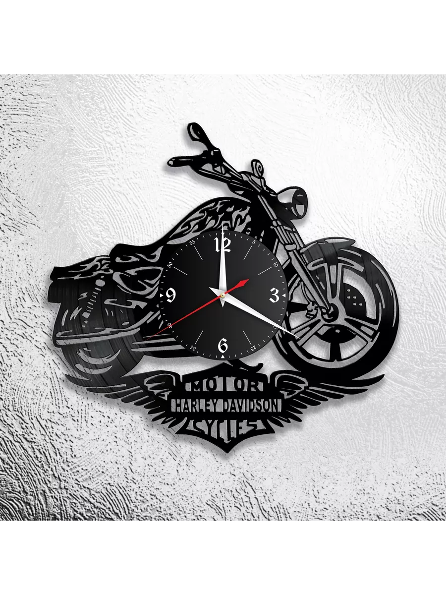 Настенные часы с мотоциклом Harley-Davidson
