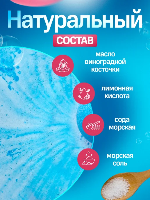 CastPlanet Большая бомбочка для ванны с деньгами внутри, голубой, фото 4