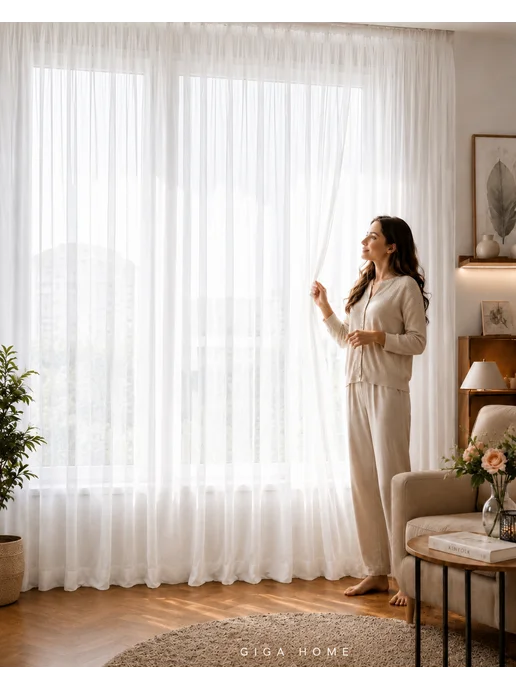 GIGA HOME Тюль в гостиную и спальню на кухню 200х250, 200x250, фото 2
