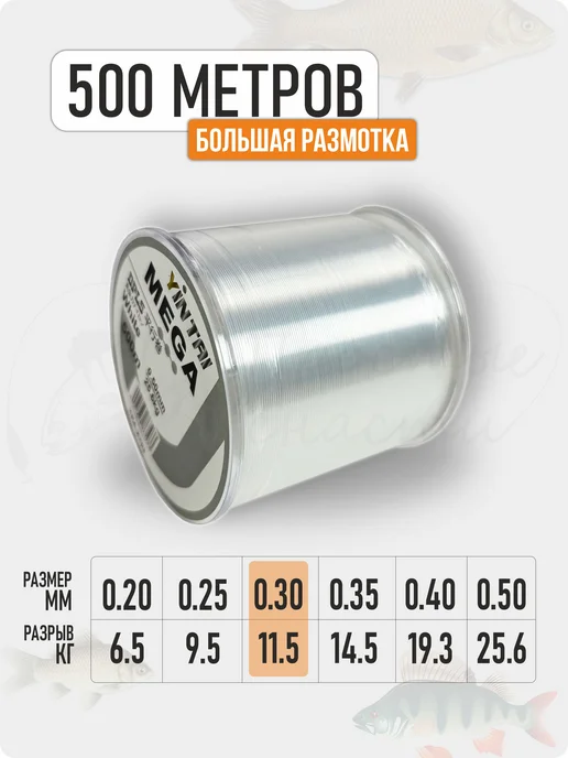 Простые снасти Леска рыболовная для рыбалки белая 0.30 мм, белый, фото 2