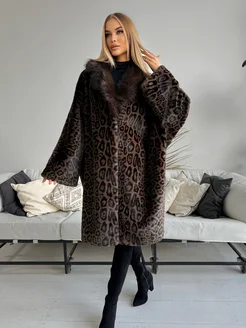 Шуба искусственная экошуба леопард длинная F NAZ FURS 265017348 купить за 16 275 ₽ в интернет-магазине Wildberries