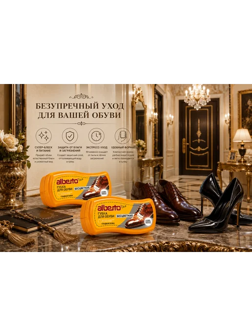 Albertotex Губка для обуви и изделий из кожи бесцветная, вариант, фото 6