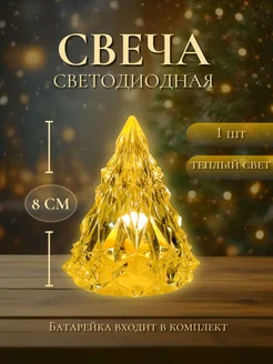 Светодиодная свеча Елочка для декора