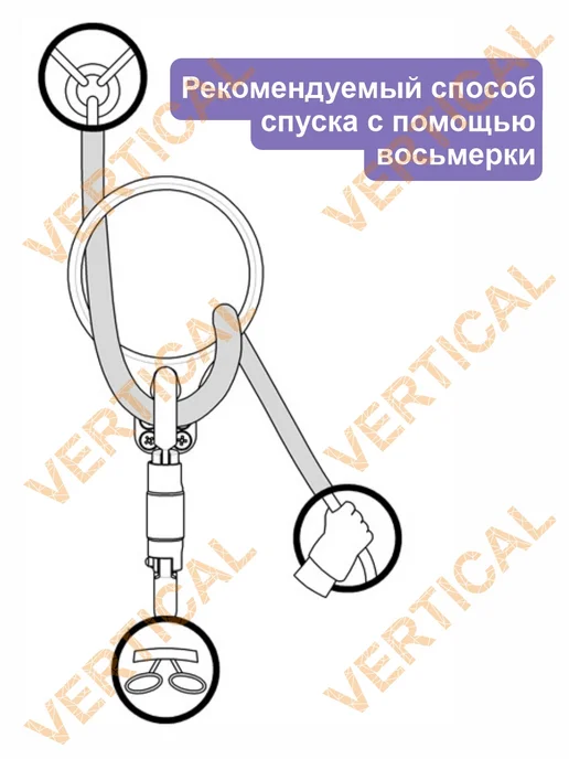 Вертикаль ver 0321-2 Спусковое устройство «Спорт-Туризм» с карабином, синий, фото 4
