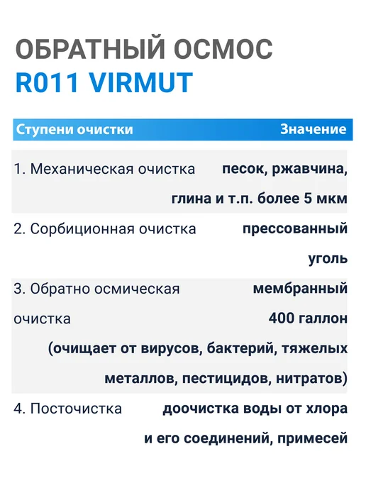 Virmut Система очистки воды под мойку RH-RO11, желтый, фото 2