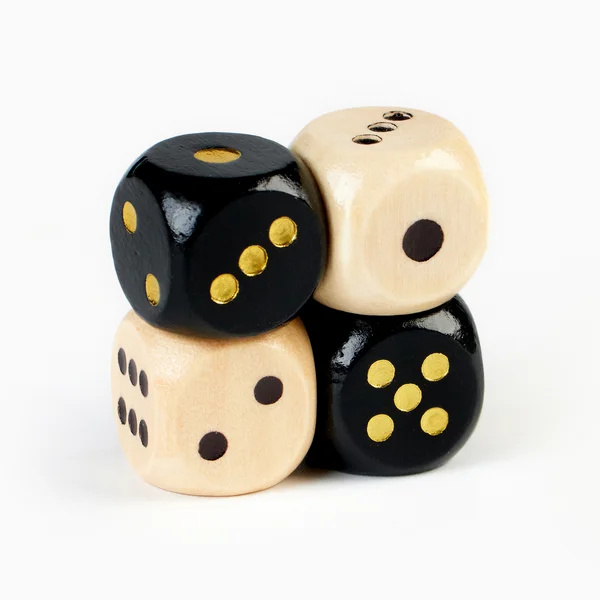 Кости игральные, деревянные, набор 4 шт, 1.6х1.6 см