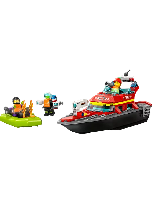 LEGO City Пожарно-спасательный катер 60373, красный, фото 2