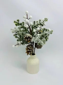 Ветка искусственная, новогодняя, с ягодами, для декора EcoFlowers 265323093 купить за 222 ₽ в интернет-магазине Wildberries