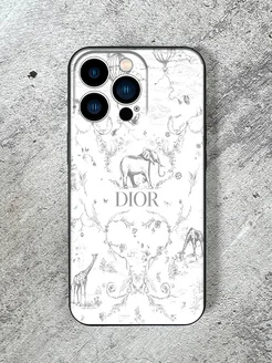 Чехол на iPhone 13 Pro принт Dior цвет белый