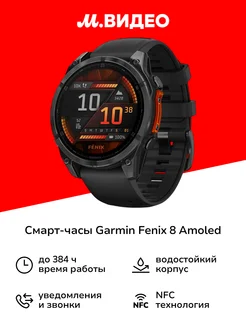 Смарт-часы Fenix 8 AMOLED 47мм серый черные