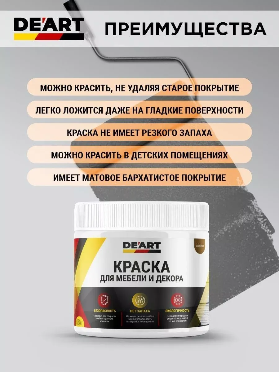 Краска для мебели и декора,полуматовая глубокий белый фото 6