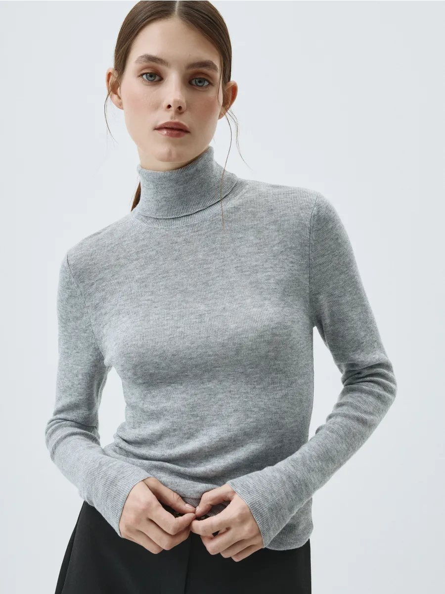 Вязаная водолазка облегающая базовая шерстяная SELA 265522822 купить за 932  тг. в интернет-магазине Wildberries