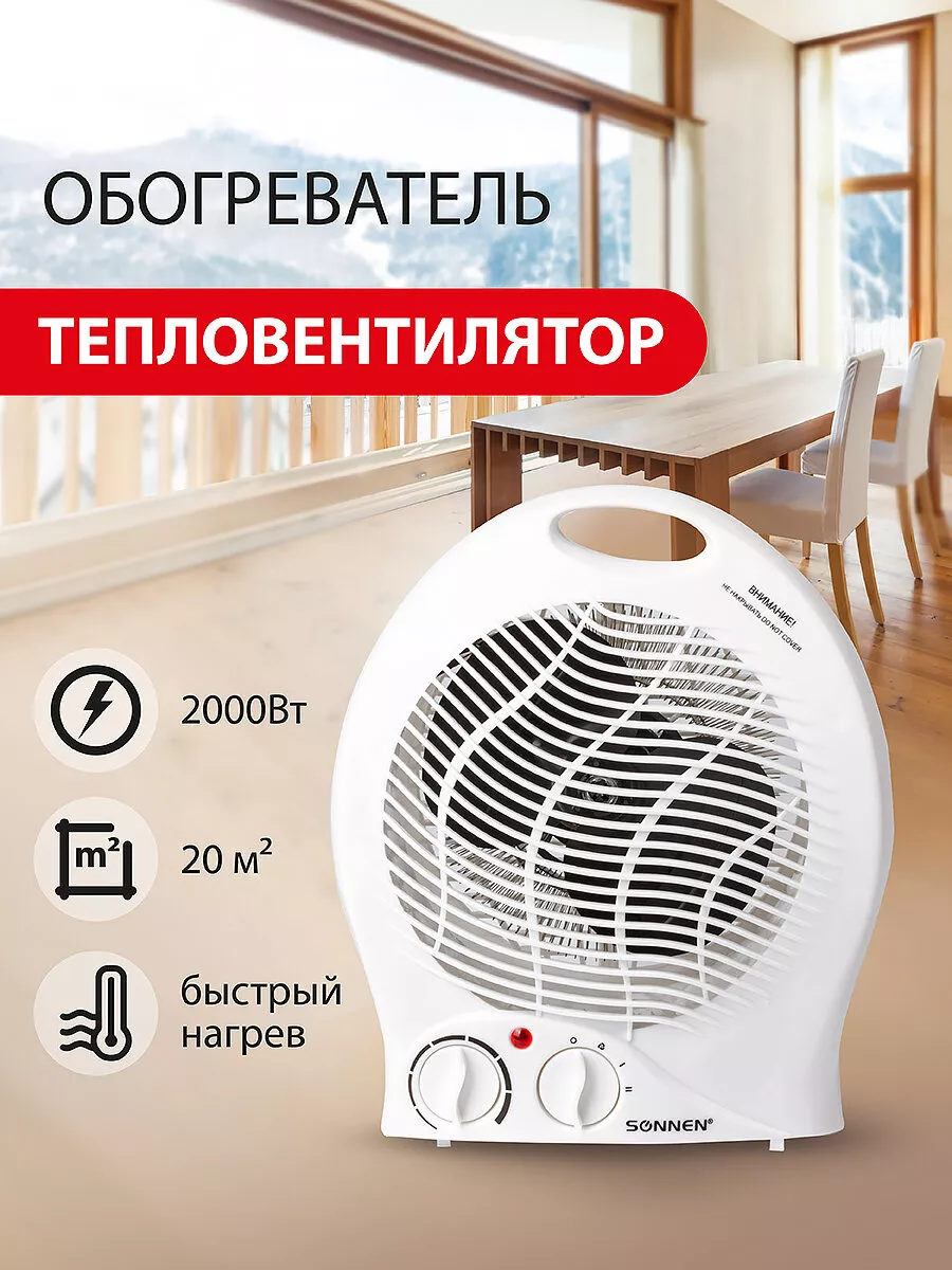 Тепловентилятор электрический, обогреватель для дома, гаража