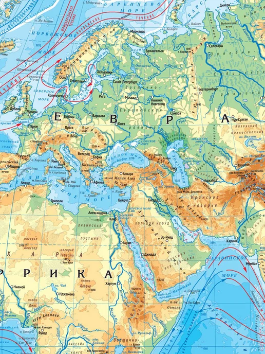 АГТ Геоцентр Двухсторонняя карта мира на отвесах 114х76 см, вариант, фото 5