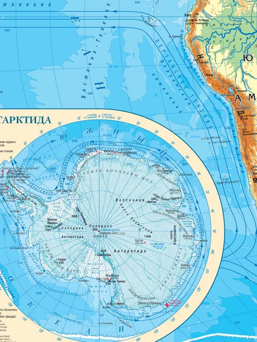 АГТ Геоцентр Двухсторонняя карта мира на отвесах 114х76 см, вариант, фото 7