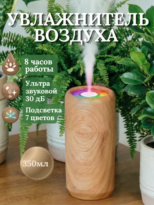 IRMINI HOME Увлажнитель воздуха настольный мини с подсветкой, бежевый