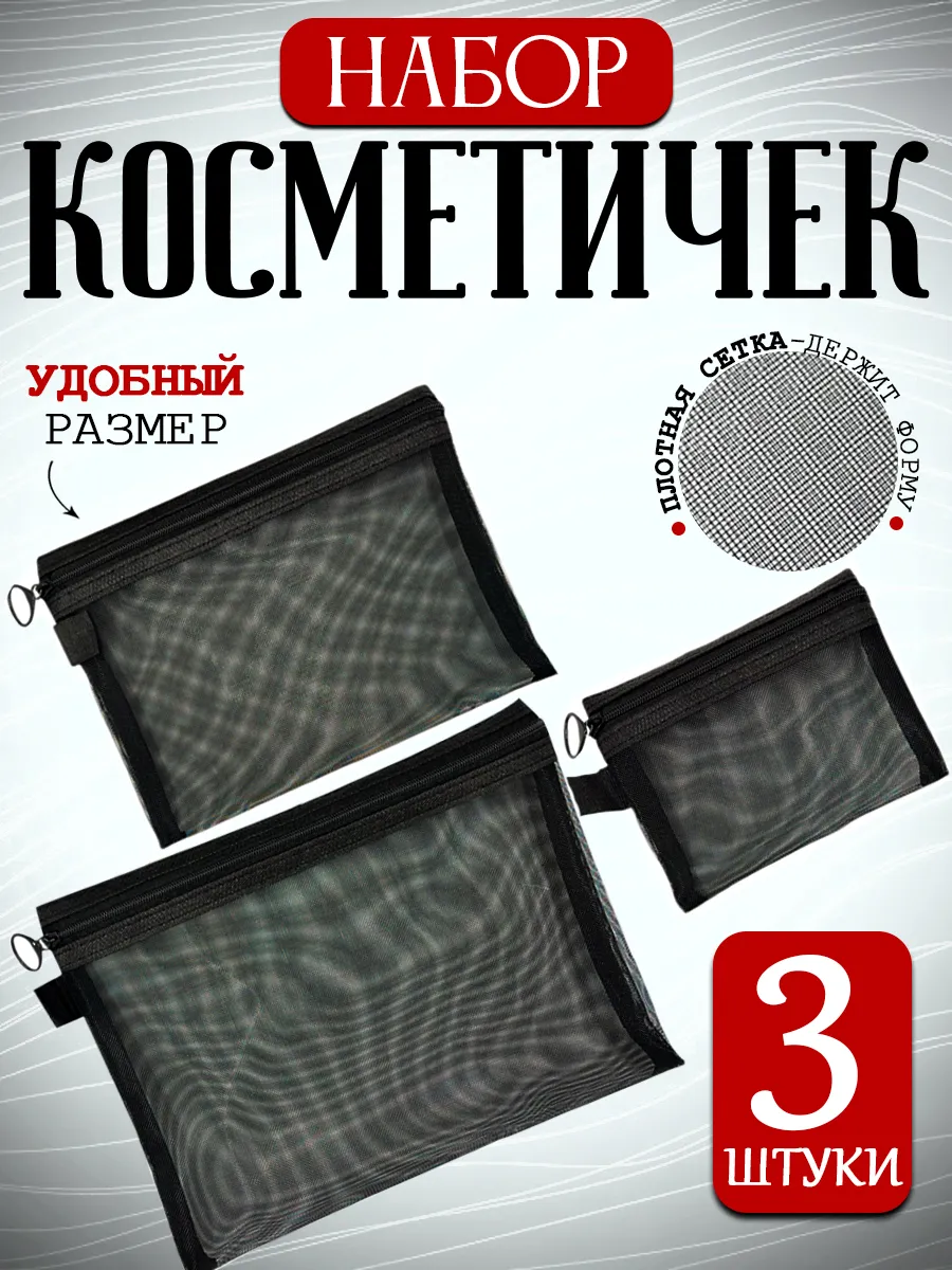 Косметичка прозрачная 3шт....