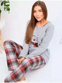 Пижама со штанами теплая с начесом ROSE Pajamas 265848843 купить за 1 009 ₽ в интернет-магазине Wildberries