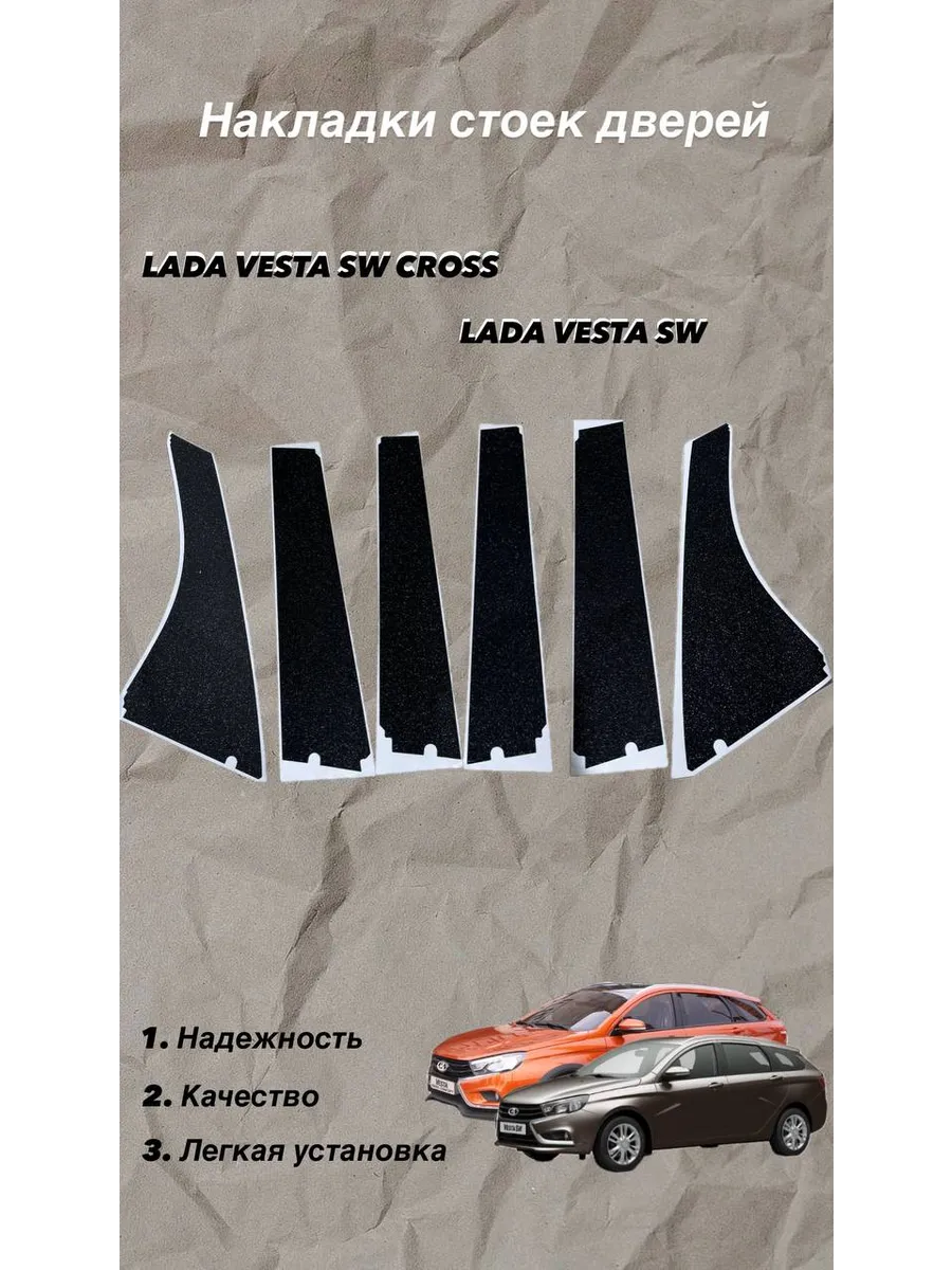 Накладки стоек дверей на Лада Веста SW