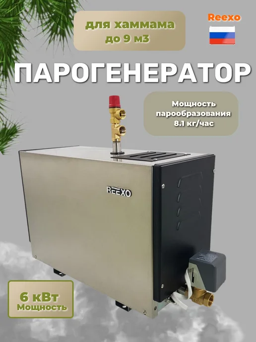 Reexo Парогенератор для хамама до 9 м³,6 кВт, 9 м