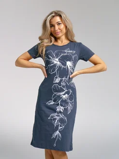 Туника платье домашнее трикотажное by Marina 266152683 купить за 684 ₽ в интернет-магазине Wildberries