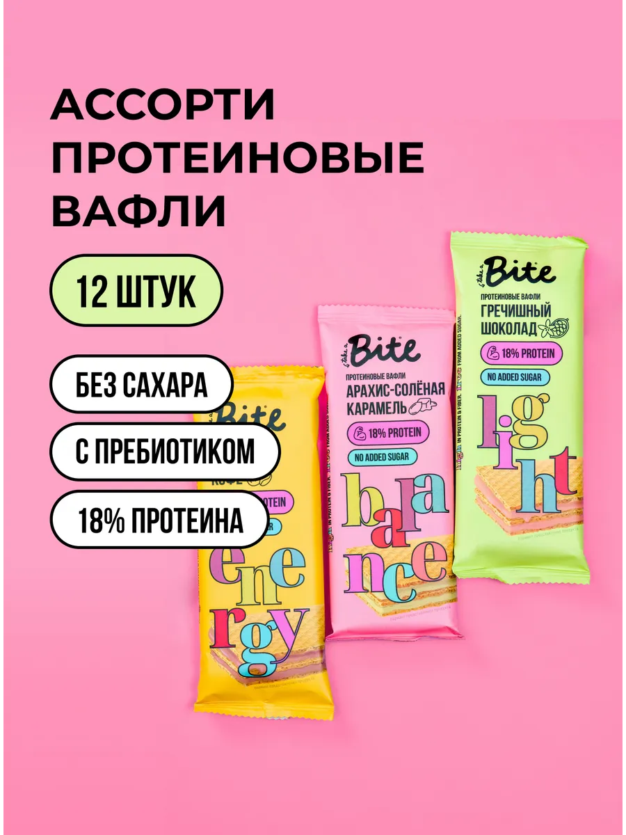 Вафли протеиновые Bite,...