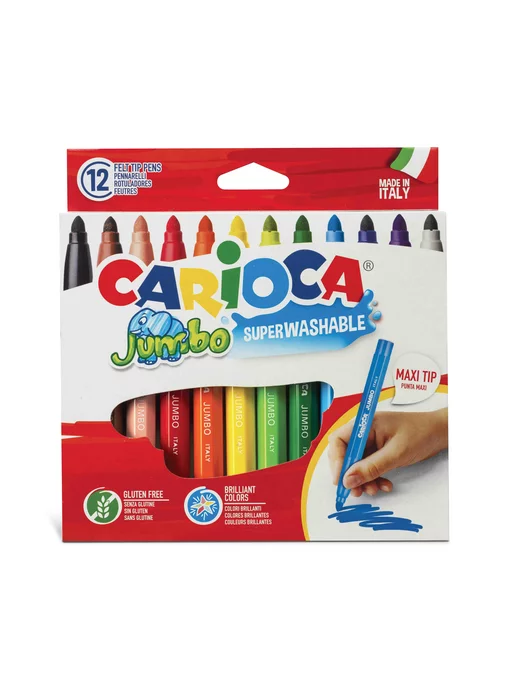 Carioca Jumbo фломастеры для рисования, набор 12 цветов 40569, 12 цв., фото 2