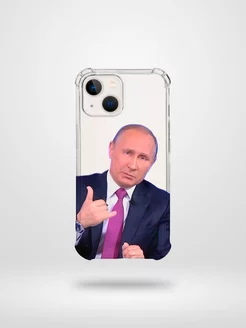 Смешной чехол на iPhone 13 с мемами путин