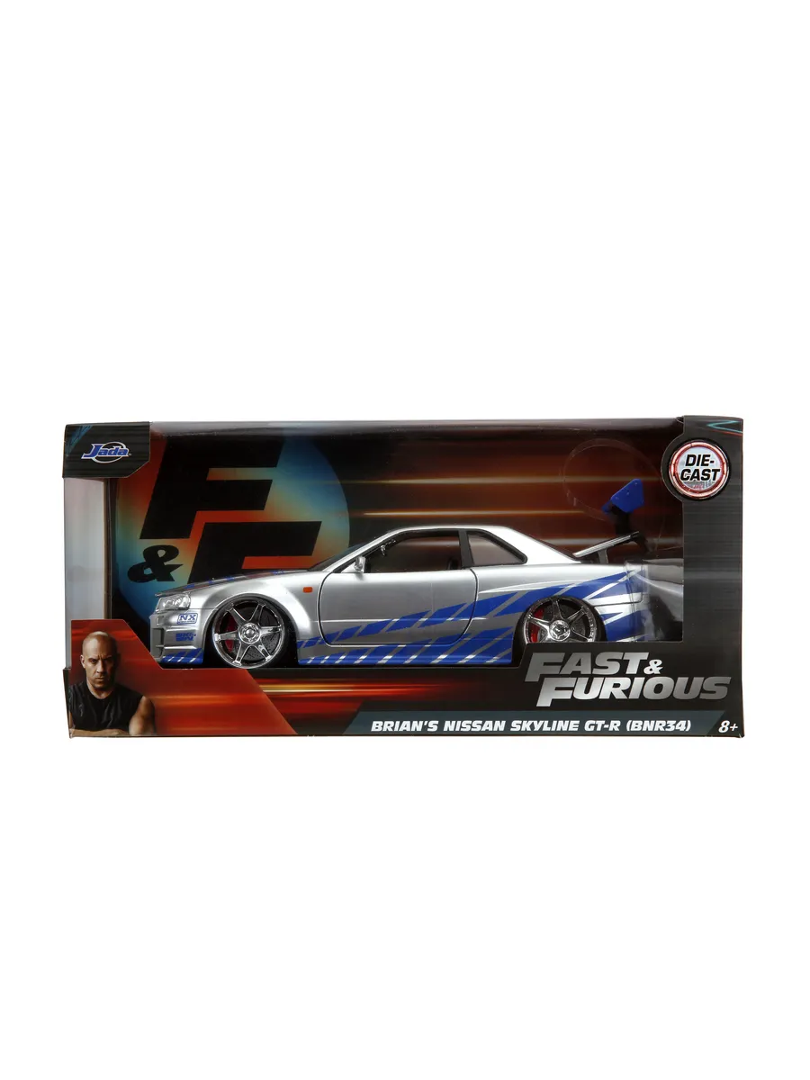 Модель Машинки Форсаж 1:24 FF 2002 Nissan Skyline GT-R R34 Модель Машинки Форсаж 1:24 FF 2002 Nissan Skyline GT-R R34