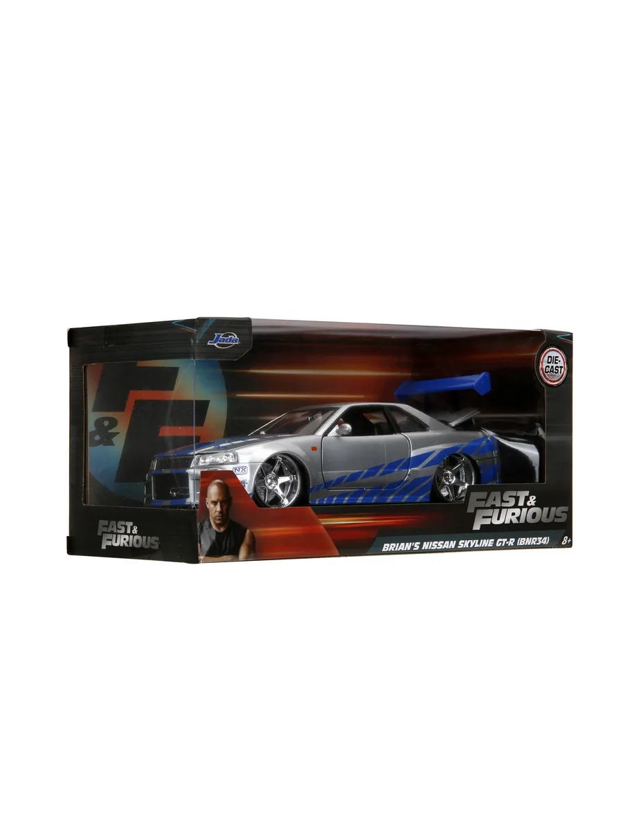 Модель Машинки Форсаж 1:24 FF 2002 Nissan Skyline GT-R R34 Модель Машинки Форсаж 1:24 FF 2002 Nissan Skyline GT-R R34