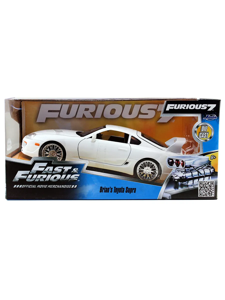 Модель Машинки Форсаж 1:24 1995 Toyota Supra-White Модель Машинки Форсаж 1:24 1995 Toyota Supra-White
