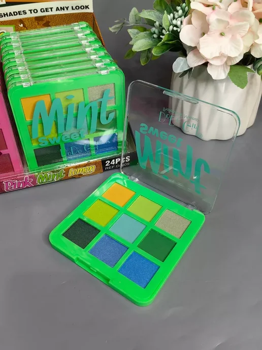 1001 косметика Тени для век яркие стойкие 3шт Pink Lemon Mint, 3 шт, фото 4